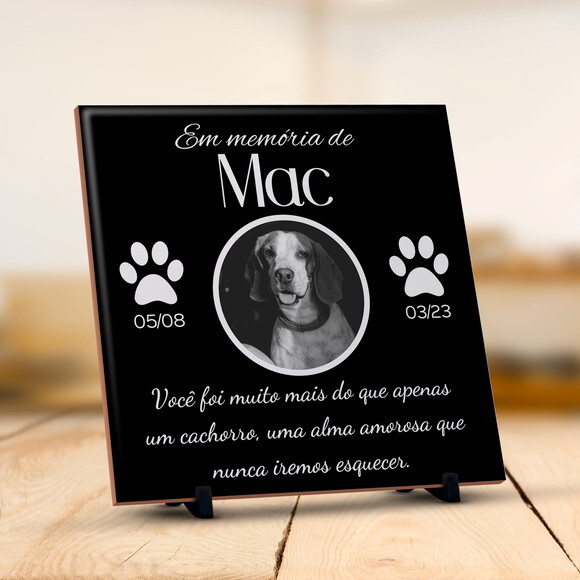 Azulejo Personalizado Lápide Pet Homenagem para Seu Dog
