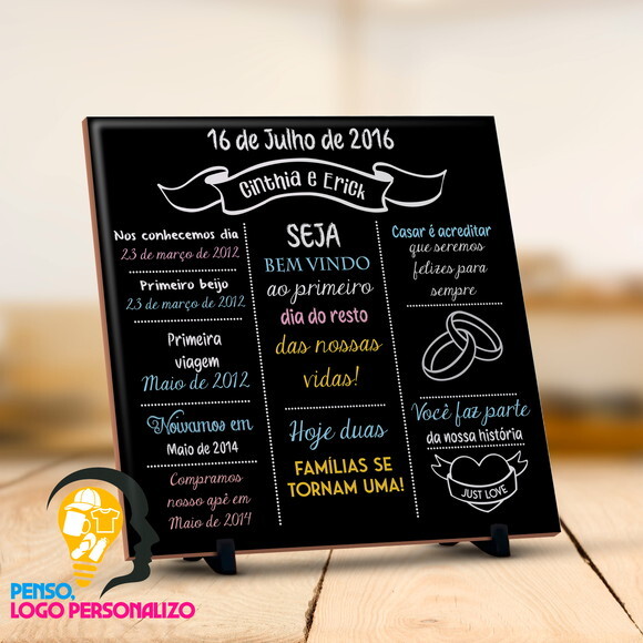 Azulejo Personalizado Presente de Casamento