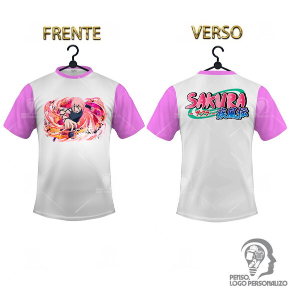 Camisa Raglan Sakura Naruto Shippuden Personalizada Mod001