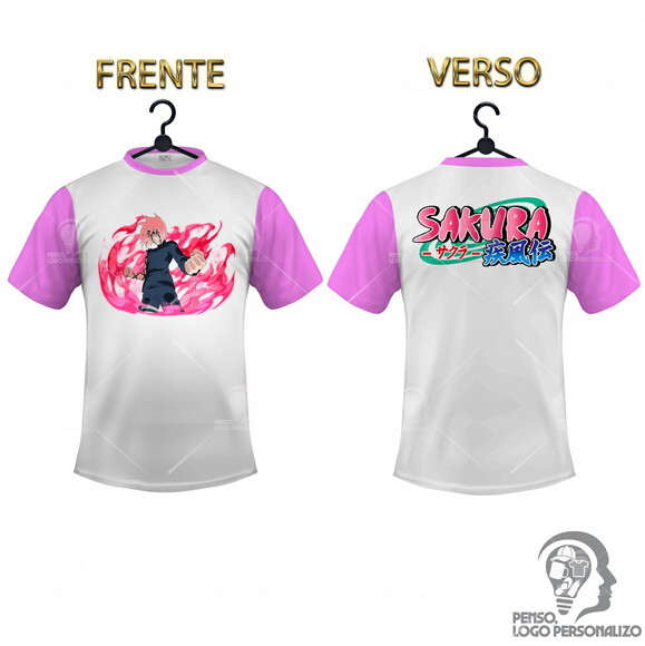 Camisa Raglan Sakura Naruto Shippuden Personalizada Mod002