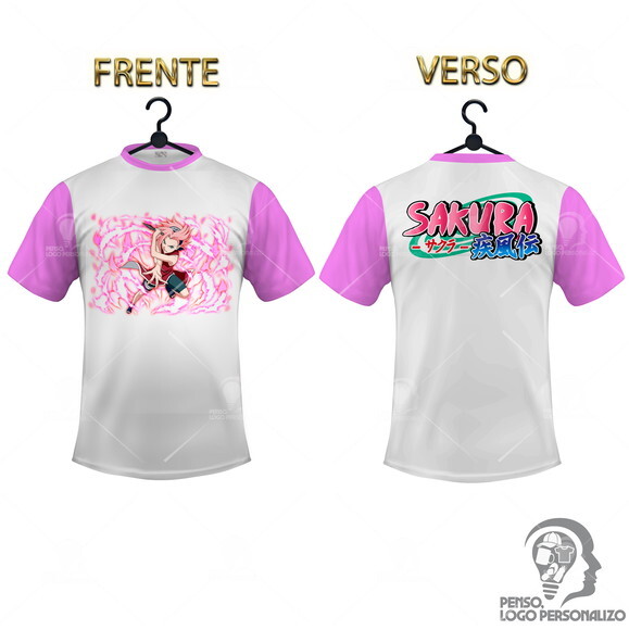 Camisa Raglan Sakura Naruto Shippuden Personalizada Mod004