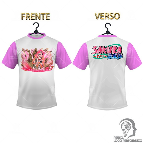 Camisa Raglan Sakura Naruto Shippuden Personalizada Mod003