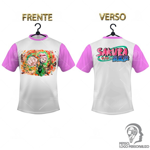 Camisa Raglan Sakura Naruto Shippuden Personalizada Mod006