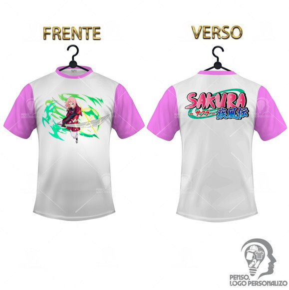 Camisa Raglan Sakura Naruto Shippuden Personalizada Mod008