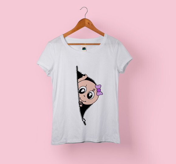 Camiseta Babylook Gestante Grávida Vários Modelos - Mod 005
