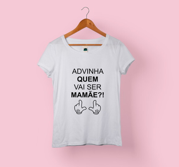 Camiseta Babylook Gestante Grávida Vários Modelos - Mod 010