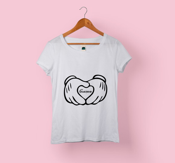 Camiseta Babylook Gestante Grávida Vários Modelos - Mod 014