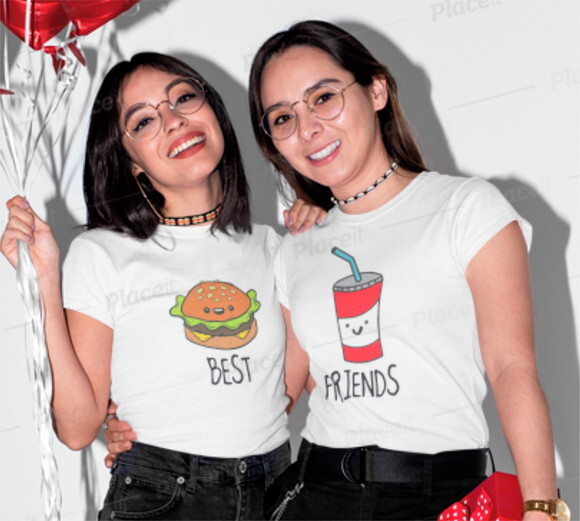 Camiseta Best Friends melhores amigas Amizade Kit 2 unidades