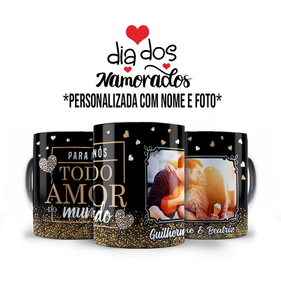 Caneca + Almofada Presente Dia dos Namorados Eu&vc com Foto