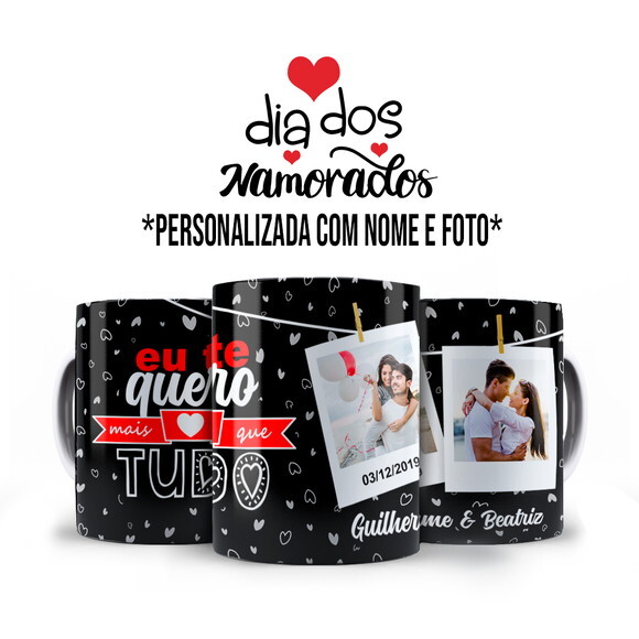 Caneca + Almofada Presente Dia dos Namorados com Foto
