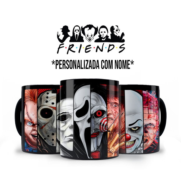 Caneca + Kit Agenda Filme de Terror com Nome