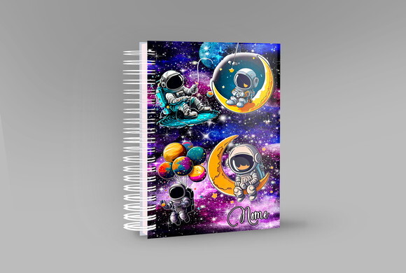 Caneca + Kit Agenda Astronauta Universo com Nome
