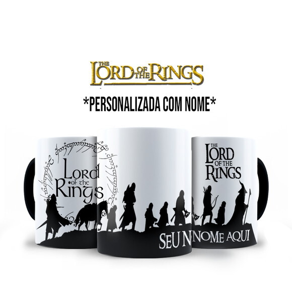 Caneca + Kit Agenda Filme O Senhor Do Anéis Com Nome