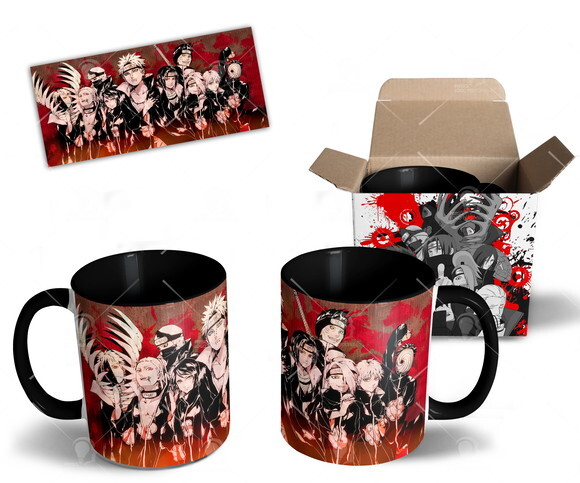 Caneca + Kit Akatsuki Anime Naruto Shippuden - Mod 011