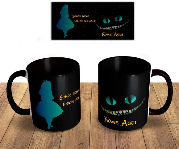 Caneca + Kit Alice No País Das Maravilhas Com Seu Nome 2