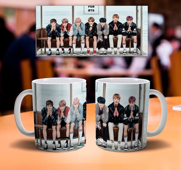 Caneca + Kit Banda BTS Kpop - Mod 001
