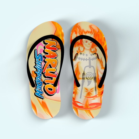 Caneca + Kit com Chinelo Naruto Shippuden com Nome
