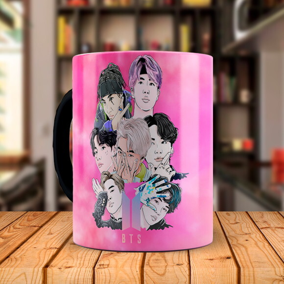 Caneca + Kit com Agenda Bts K-pop Personalizada com Nome