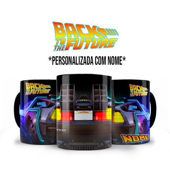 Caneca + Kit Filme de Volta para o Futuro com Nome