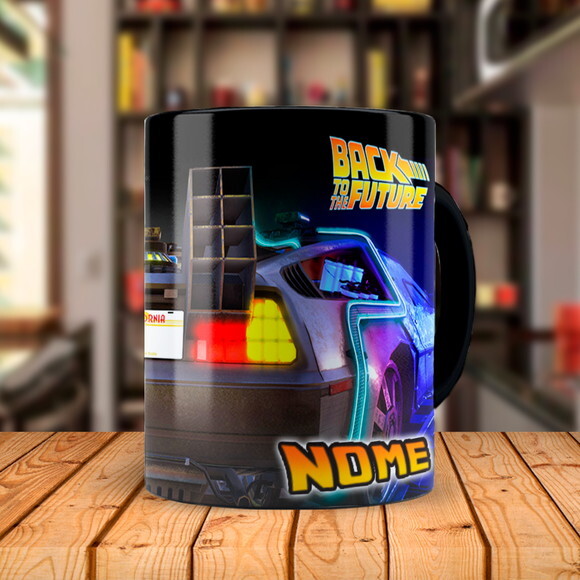 Caneca + Kit Filme de Volta para o Futuro com Nome