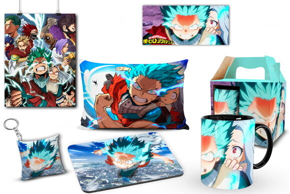 Caneca + Kit Geek Boku No Hero Midoriya One For all 100%