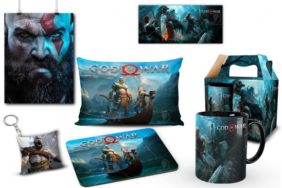 Caneca + Kit Geek Jogo God Of War Kratos - Mod 001