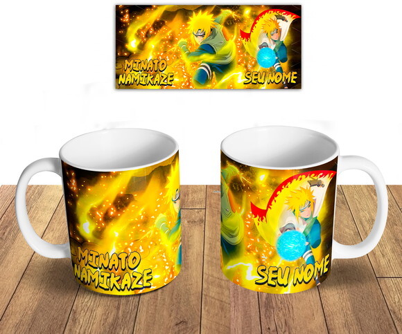 Caneca + Kit Geek Minato Namikaze Naruto com nome