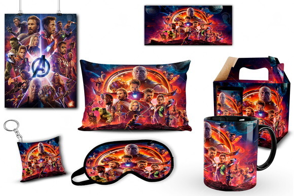Caneca + Kit Geek Vingadores Avengers Guerra Infinita Mod 02