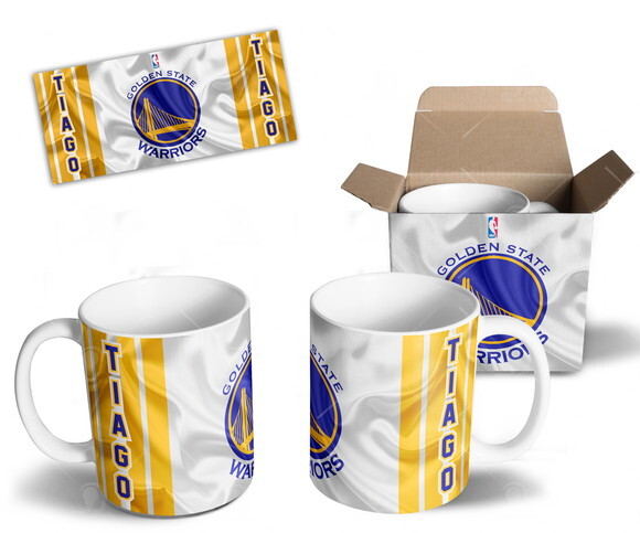 Caneca + Kit Golden State Warriors NBA com nome - mod 003