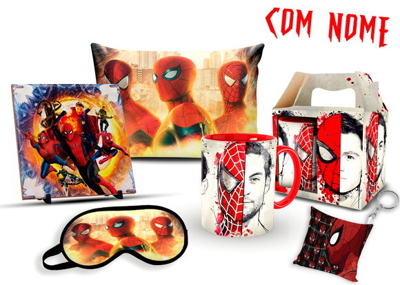 Caneca + Kit Homem Aranha Personalizado com Nome mod01