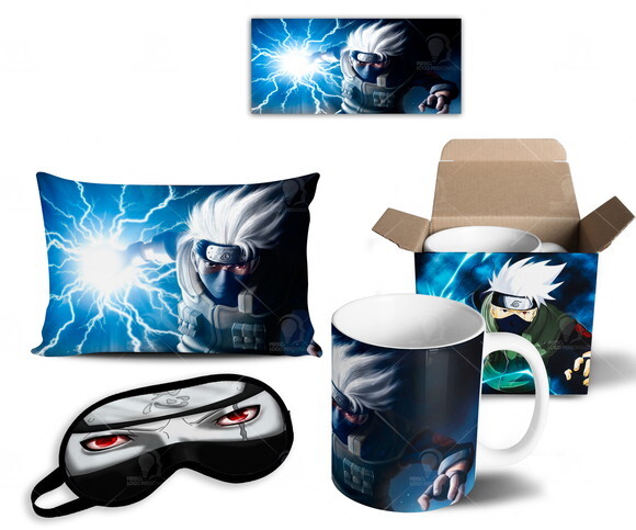 Caneca + Kit Kakashi Anime Naruto Shippuden - Mod 003