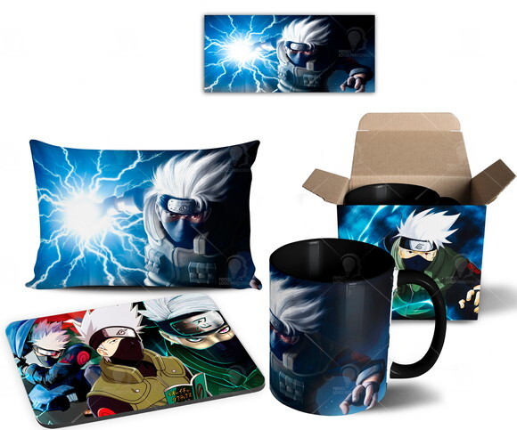 Caneca + Kit Kakashi Anime Naruto Shippuden - Mod 005