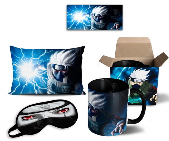 Caneca + Kit Kakashi Anime Naruto Shippuden - Mod 006