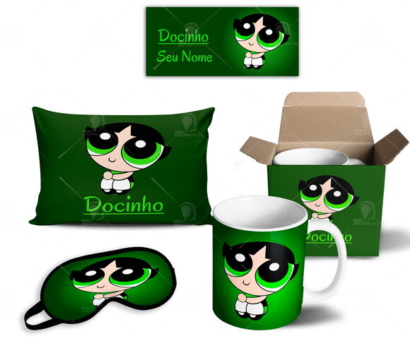 Caneca + Kit Meninas Super poderosas Docinho Com Nome