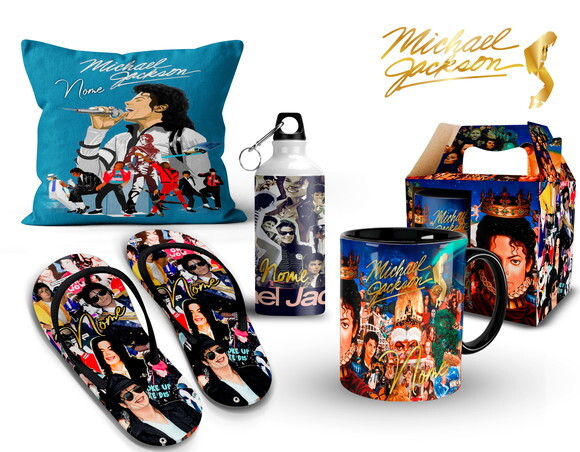 Caneca + Kit Michael Jackson com Nome Personalizado