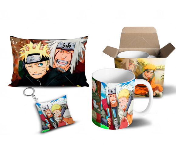 Caneca + Kit Naruto e Jiraya - Mod 001