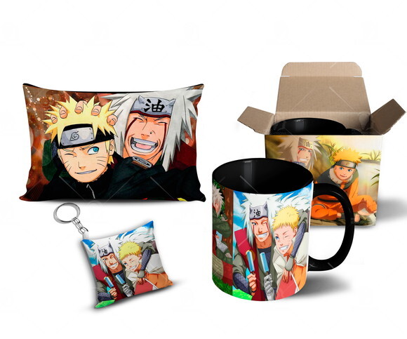 Caneca + Kit Naruto e Jiraya - Mod 004