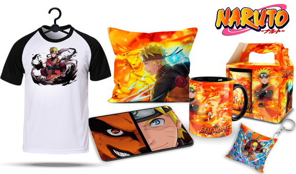 Caneca + Kit Naruto Shippuden com Nome - Mod 002