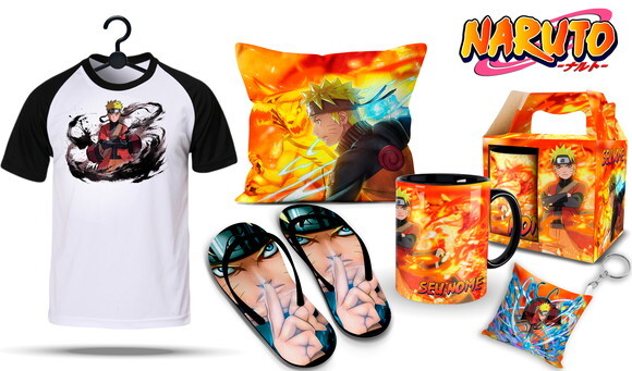 Caneca + Kit Naruto Shippuden com Nome - Mod 001