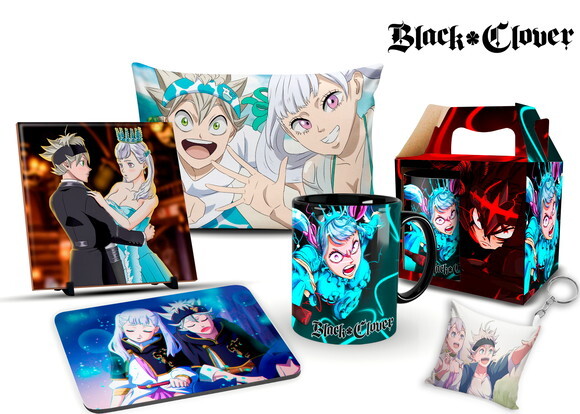 Caneca + Kit Personalizado Asta e Noelle Black Clover Md02