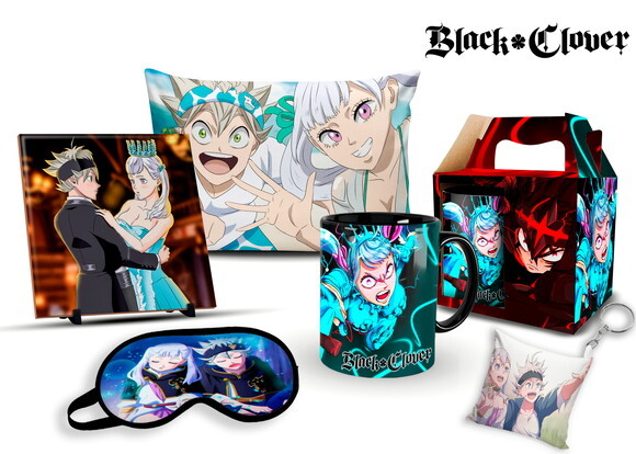 Caneca + Kit Personalizado Asta e Noelle Black Clover Md01