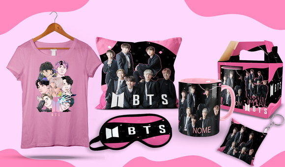 Caneca + Kit Personalizado Bts com Nome Personalizado