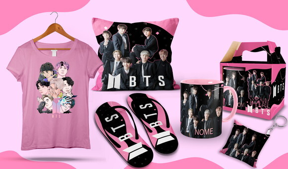 Caneca + Kit Personalizado Bts com Nome Personalizado