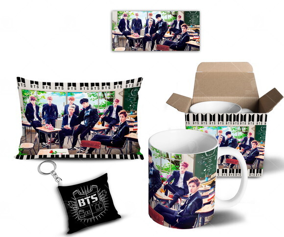 Caneca + Kit Personalizado BTS K-POP - Mod 001