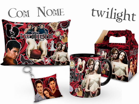 Caneca + Kit Personalizado Crepusculo com Nome Personalizado
