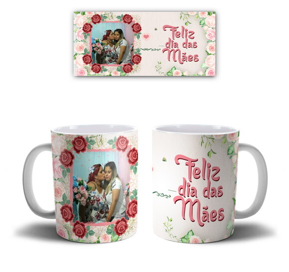 Caneca + Kit Personalizado Feliz dia das Mães - Mod 003