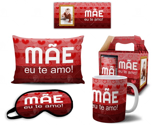 Caneca + Kit Personalizado Feliz dia das Mães - Mod 006