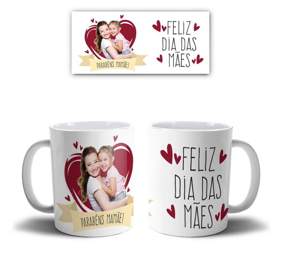 Caneca + Kit Personalizado Feliz dia das Mães - Mod 002