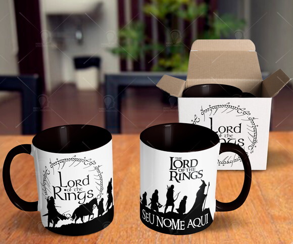 Caneca + Kit Personalizado Filme O Senhor do Anéis com Nome