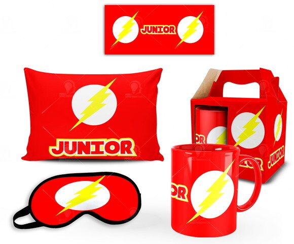 Caneca + Kit personalizado Flash com Nome Mod 002